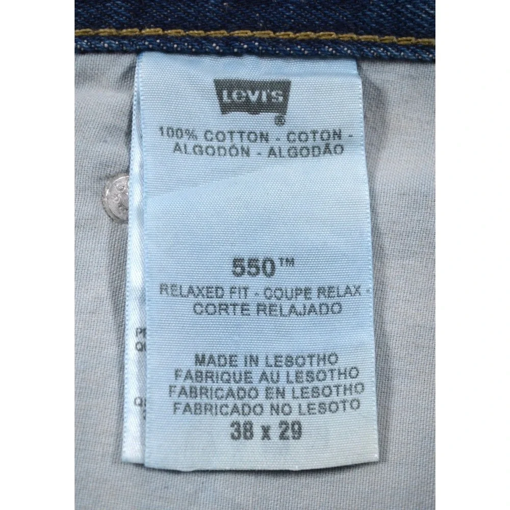 Nwt's Levi's 550 Relaxed Straight Denim Blue Jeans Mens‎ 38x29 (fits 37x29)